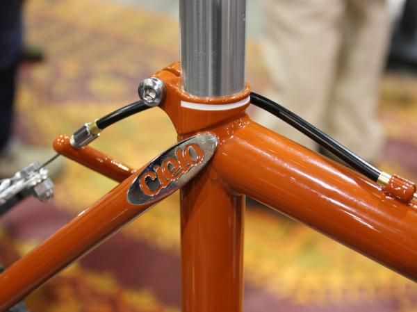 Stainless steel seat stay caps are polished to better show them off.