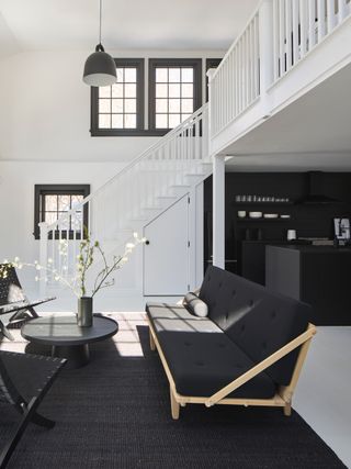 a black and white modern cottage