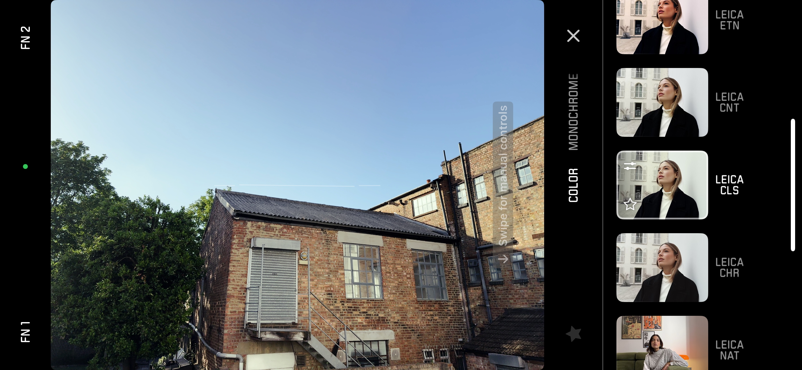 Screenshots from the Leica Lux iPhone app