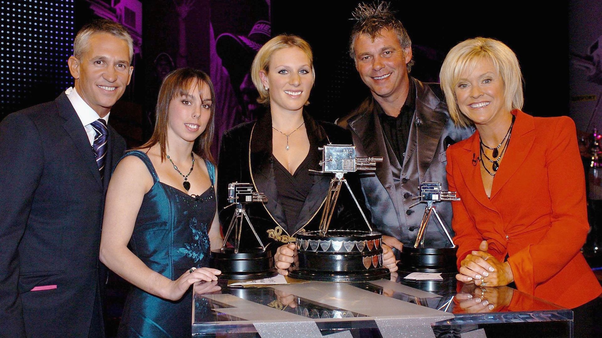 Zara Tindall with presenters of BBC's Sports personality of the year