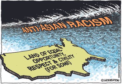 Editorial Cartoon U.S. anti Asian racism
