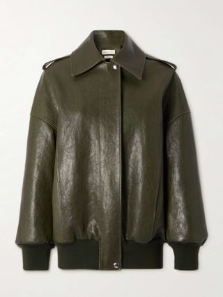 Textured-Leather Jacket