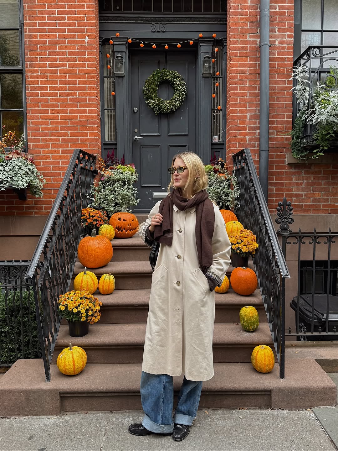 woman wearing winter scarf outfit 2025