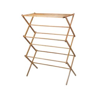 Collapsible wooden clothes drying rack from Homeitusa
