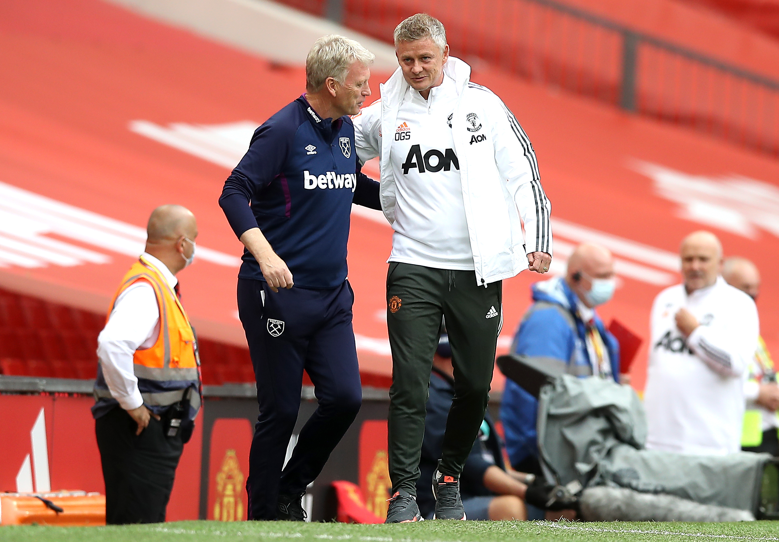 David Moyes (left) and Manchester United manager Ole Gunnar Solskjaer
