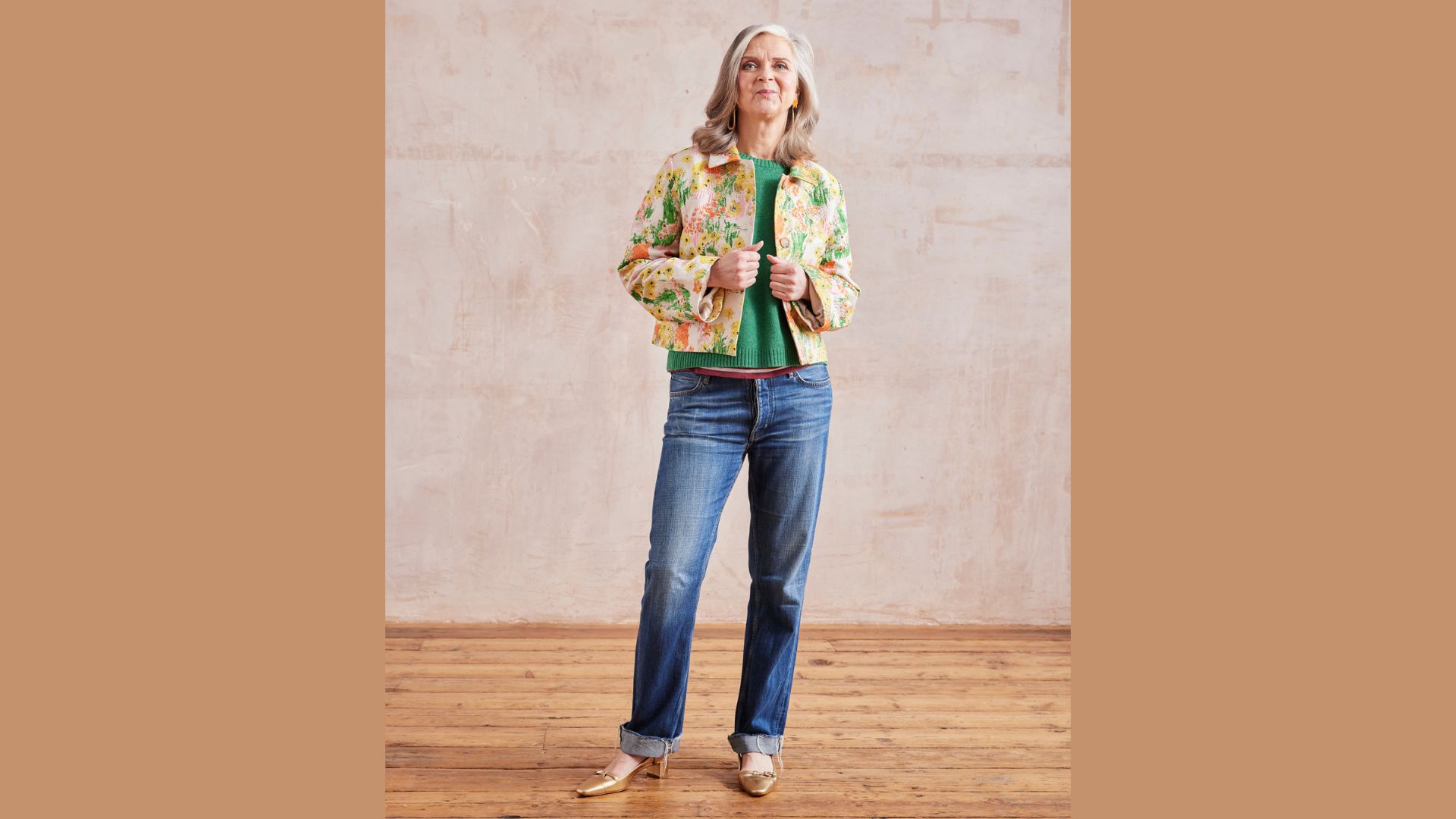 Alyson Walsh wearing statement jacket