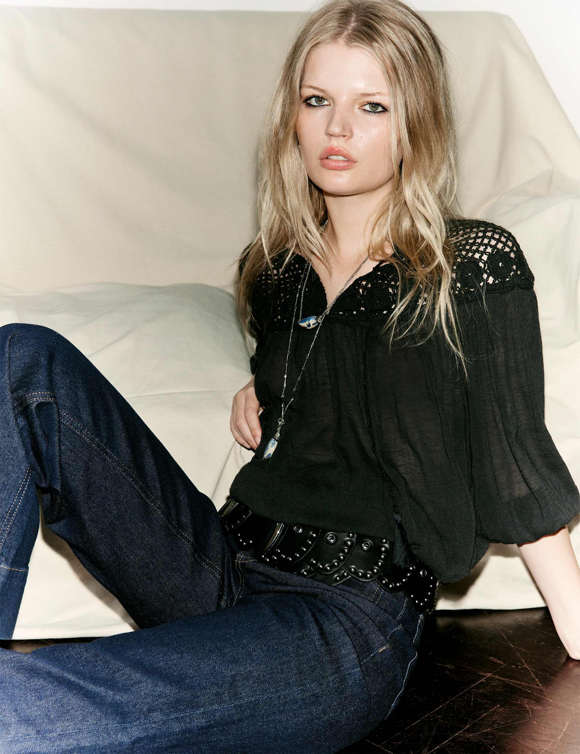 Cotton Rich Tie Front Blouse