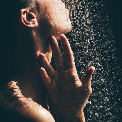 Close up of woman in the shower 