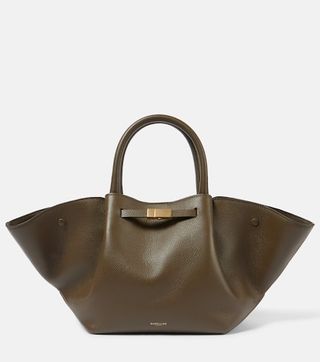 New York Midi Grained Leather Tote Bag