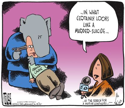 Political cartoon U.S. GOP tax reform Obamacare