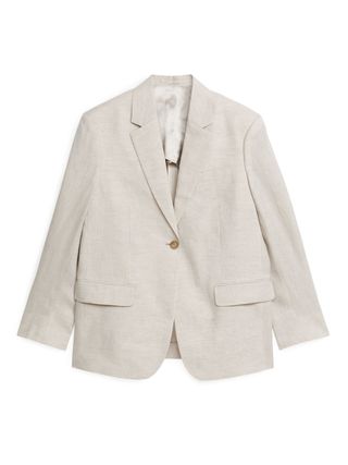 Oversized Linen Blazer - Light Beige - Arket Gb