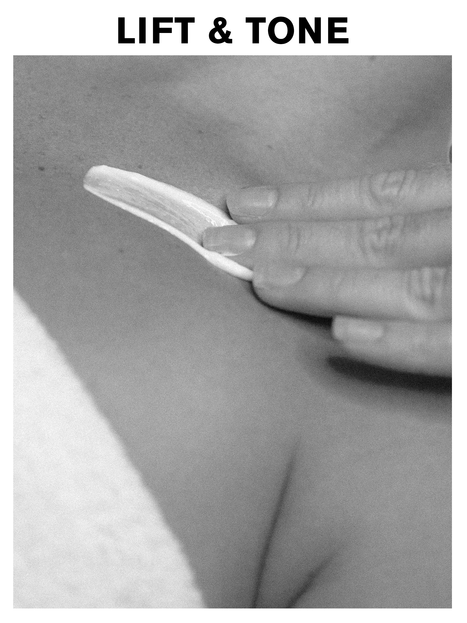 A black and white image of someone applying moisturiser with the copy 