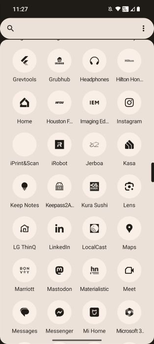 Nothing OS 2.0 app drawer