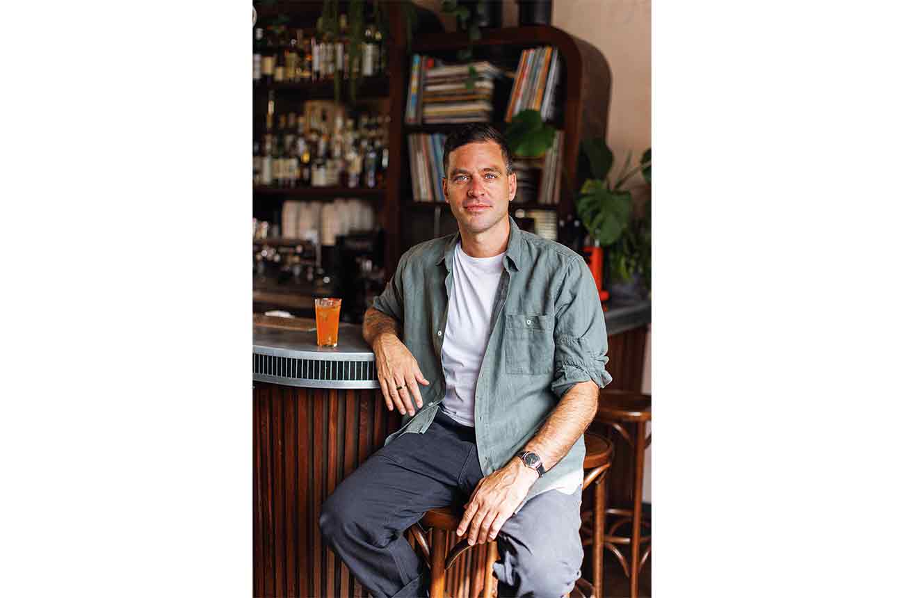 Michael Sager in a bar