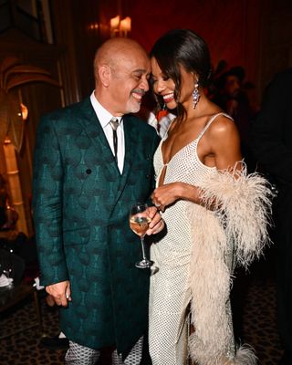 Christian Louboutin and Emma Weymouth at the Warner Music & Hennessy Brit Awards After Party