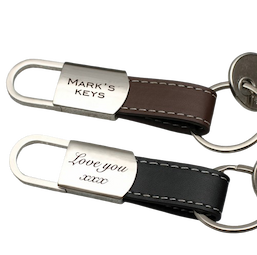 Personalised Italian leather message keyring, Notonthehighstreet