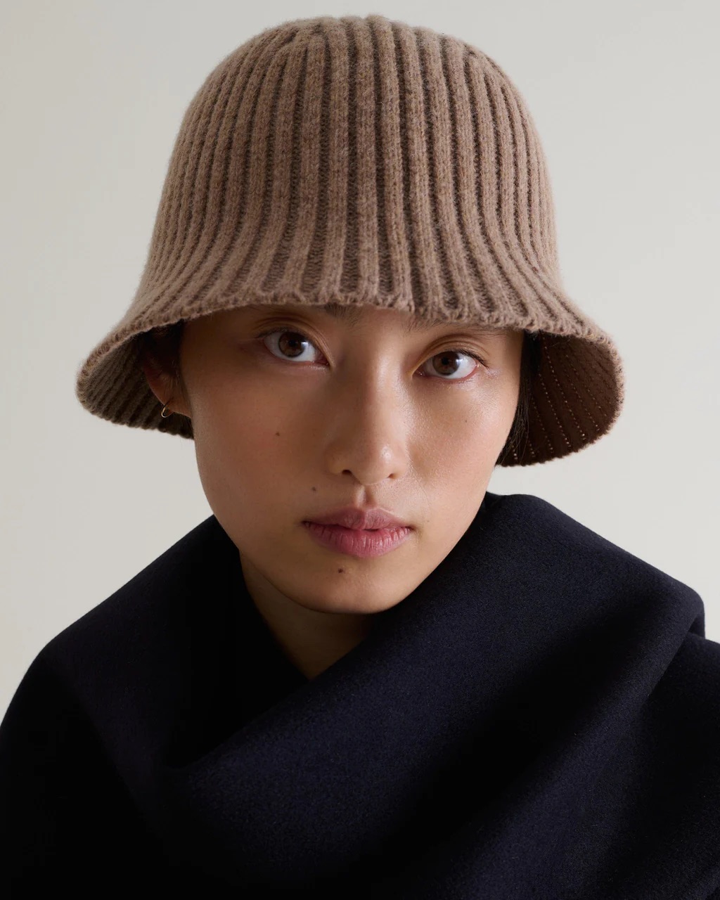 Rise &amp;amp; Fall, Wool Ribbed Knit Bucket Hat - Toast
