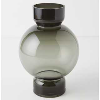 black ombre tinted vase with a round and straight shape