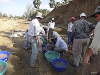 The researchers used wet screening to recover the primate remains from the Pondaung sediments in Myanmar.