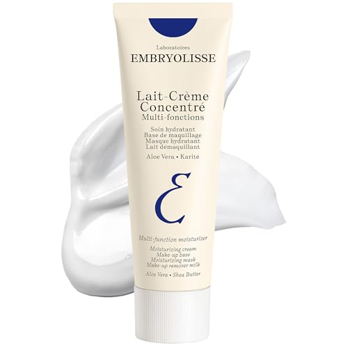 Embryolisse Lait-Crème Concentré Multifunction Daily Moisturizer, Makeup Primer, and Makeup Remover. French Face Cream With Shea Butter & Aloe Vera, Suitable for All Skin Types, 2.54 Fl Oz