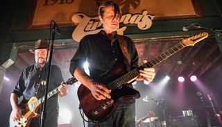 Patterson Hood (left) and Mike Cooley of Drive-By Truckers perform at Tipitina's on September 26, 2019 in New Orleans, Louisiana
