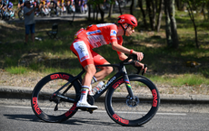 Tadej Pogacar of Slovenia and UAE Team Emirates XRG - Red Leader Jersey competes during the La Vuelta