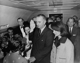 LBJ swearing in after assassination