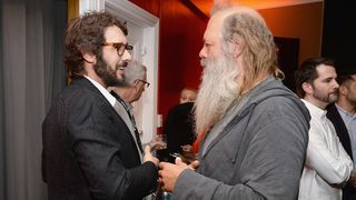 LOS ANGELES, CA - FEBRUARY 11: Recoding artist Josh Groban and honoree Rick Rubin attend the P&E Wing Event honoring Rick Rubin at The Villiage Studios on February 11, 2016 in Los Angeles, California. (Photo by Michael Kovac/WireImage)