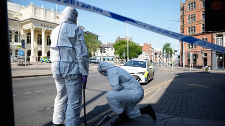 Forensic police search Nottingham city centre where several people were attacked