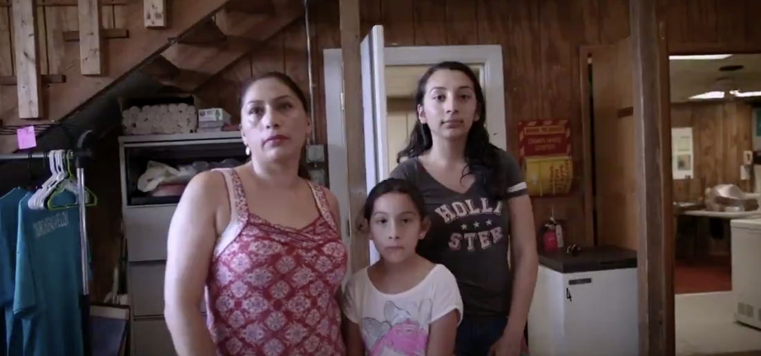 Estela Juarez with her mother and sister.