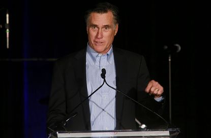 Mitt Romney speaking at a Republican National Committee meeting