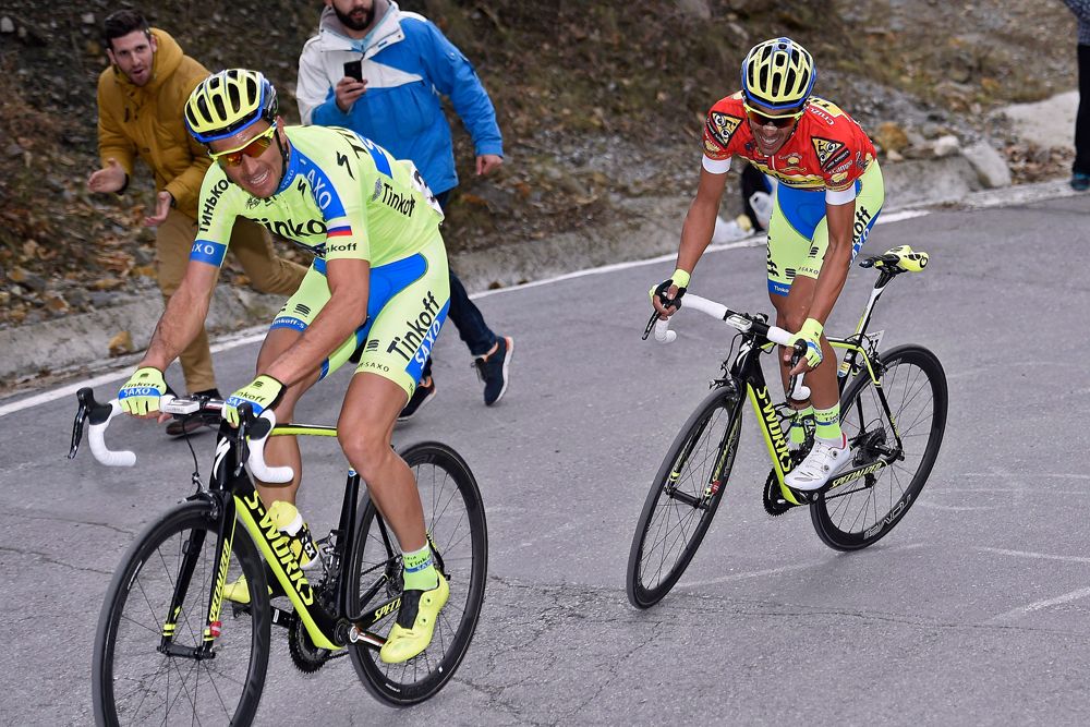 Ivan Basso sets up Alberto Contador