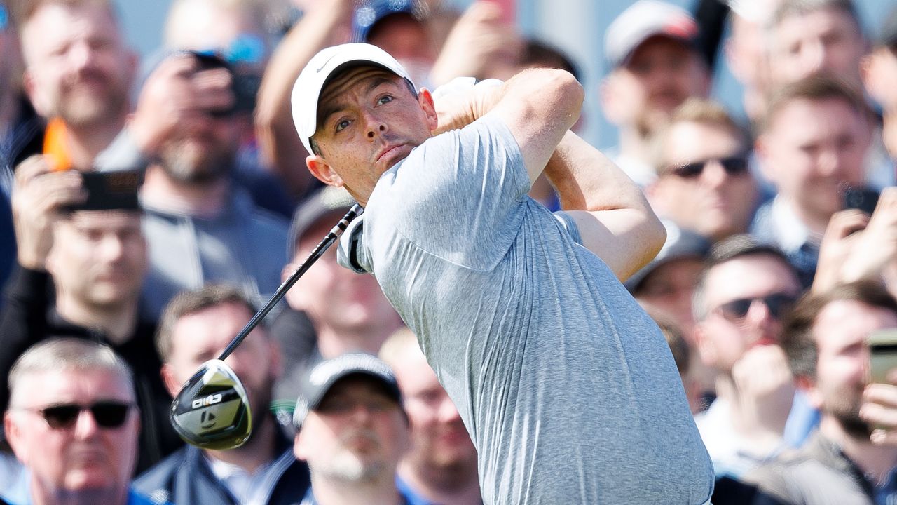 Rory McIlroy takes a shot at the Genesis Scottish Open