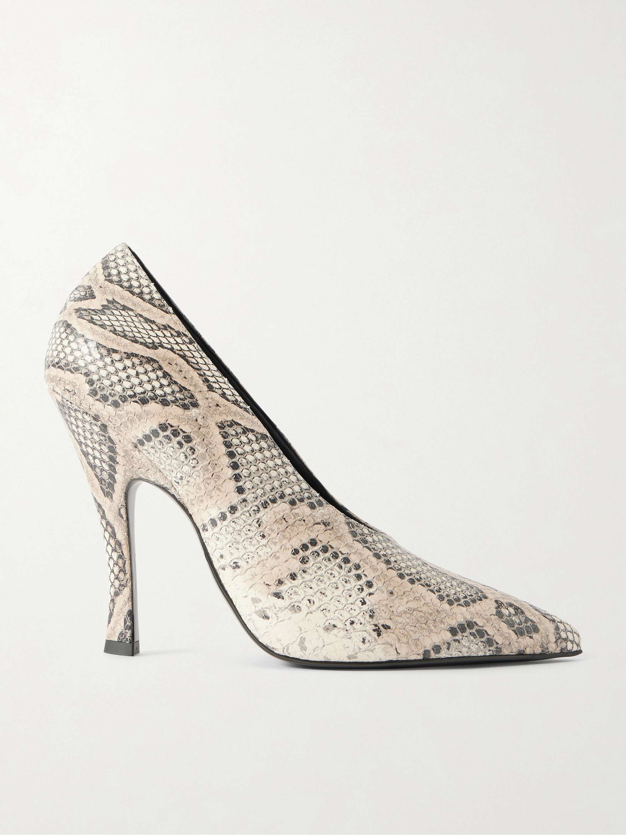 Snake-Effect Leather Pumps