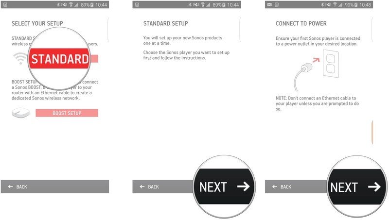 Tap Standard Setup, tap Next, tap Next