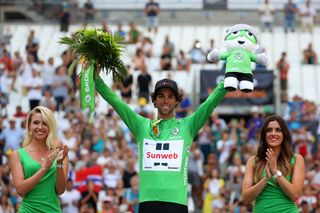 Michael Matthews in the green points jersey of the Tour de France