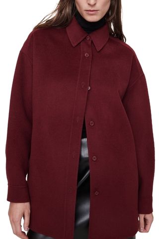 Double-Faced Wool-Blend Shirt Jacket