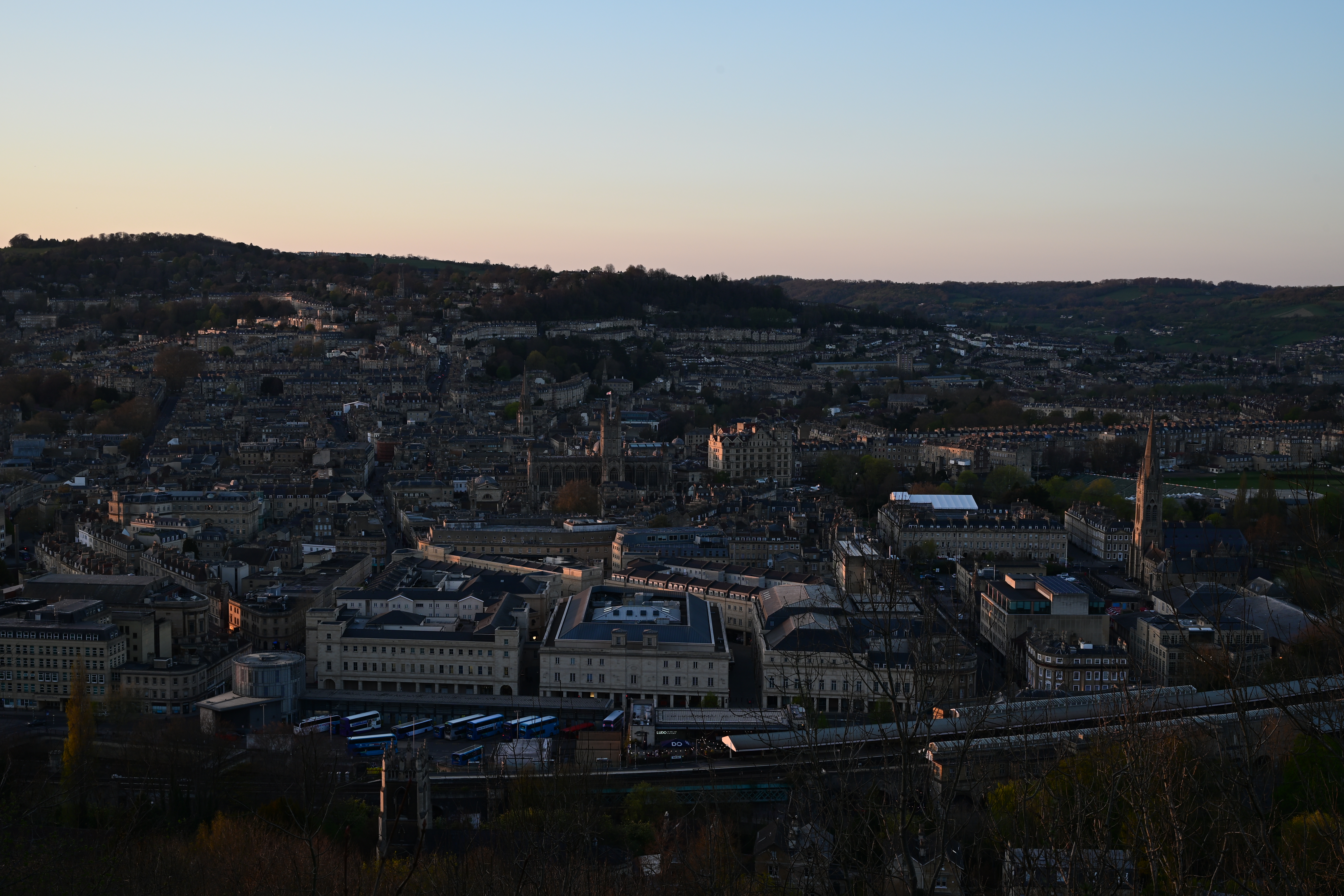 Sample image of city of Bath, UK at dusk, taken with Nikon Z5 II