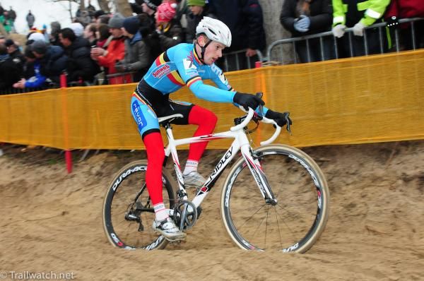 Keven Pauwels (Belgium) riding to a bronze meda