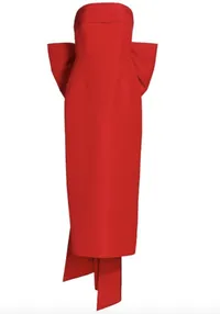 Margaret Bow Silk Dress, Alexia María ($1,195) | Saks Fifth Avenue