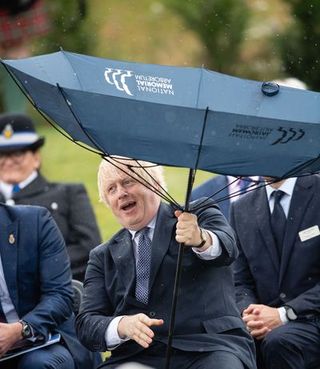 stafford, england july 28 british prime minister boris johnson attends the dedication ceremony of the national uk police memorial at the national memorial arboretum on july 28, 2021 in stafford, england photo by samir husseinwireimage