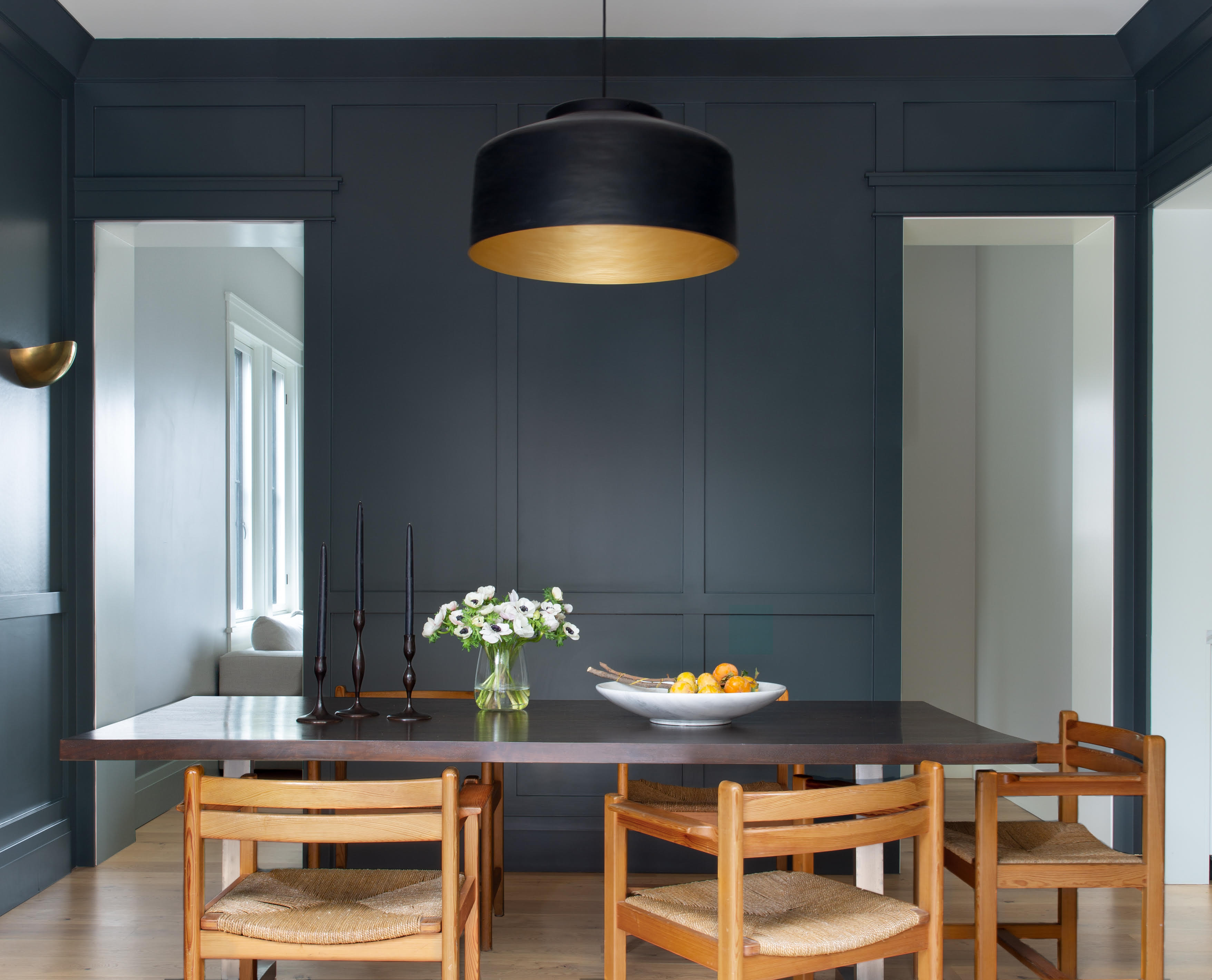 grey dining room ideas with panelling