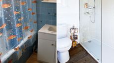 bathroom makeover after and before