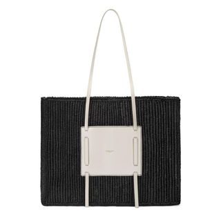 DeMellier Capri Raffia & Leather Tote Bag