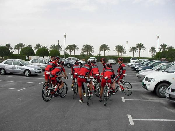 The BMC red and black jersey definitely stands out.