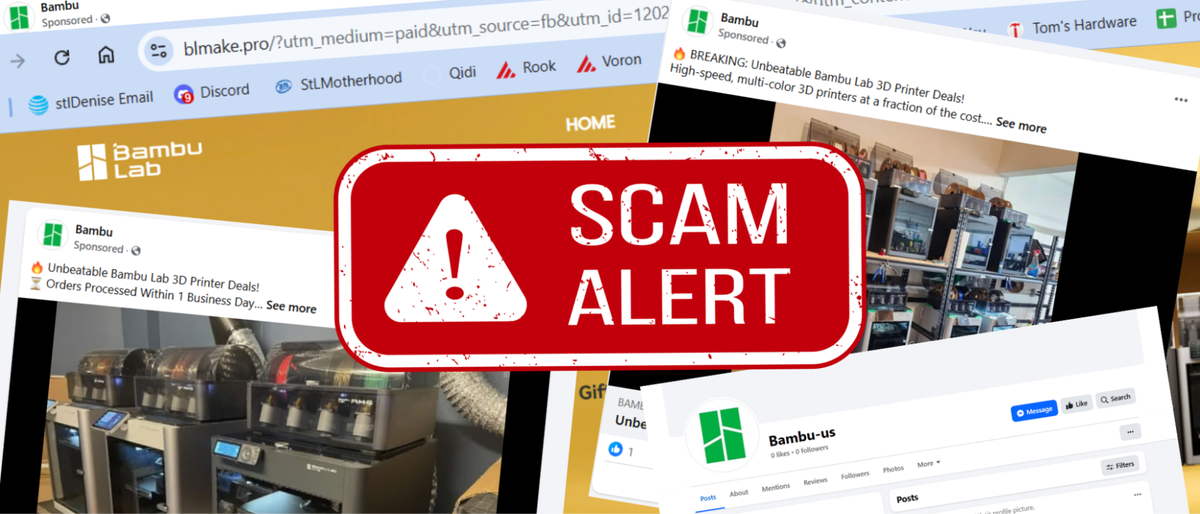 Scammers on Facebook try to ruin Bambu Lab’s big 3D printer sale — site has been rife with fake ads for 3D printers