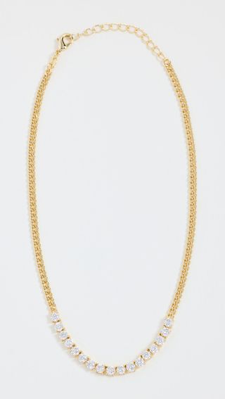 Multi Solitaires Cuban Link Choker Necklace