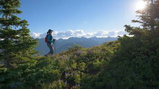 Advnture staff writer Julia Clarke hiking on Vail Mountain in Vail, Colorado