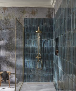 Moody blue shower