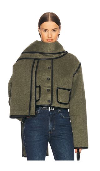 Boxy Jacket With Detachable Scarf